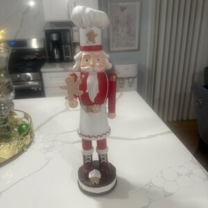 Festive Red and White Nutcracker Chef
